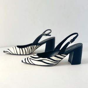 NWOT Marc Fisher Majer2 Slingback Zebra Pumps